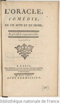 Cover of L'Oracle, comédie en un acte et en prose