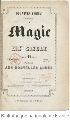 Cover of La magie du XIXe siècle... paraissant aux nouvelles lunes