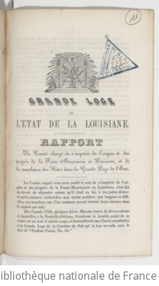 Cover of Rapport du Comité chargé de s'enquérir de l'origine et des progrès de la Franc-Maçonnerie en Louisiane , et de la cumulation des Rites dans la Grande Loge de l'Etat