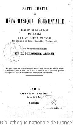 Cover of Petit traité de métaphysique élémentaire ; suivi de Quelques considérations sur la philosophie absolue