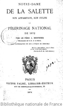 Cover of Notre-Dame de la Salette