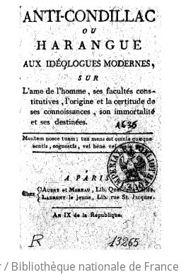 Cover of Anti-Condillac