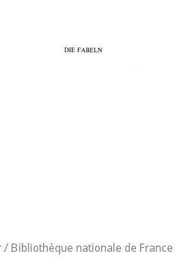 Cover of Die Fabeln ([Reprod. en fac-sim.])