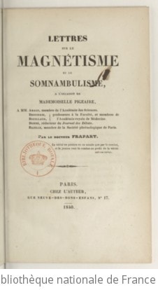 Cover of Lettres sur le magnétisme et mademoiselle Pigeaire... par le Dr Frapart,...