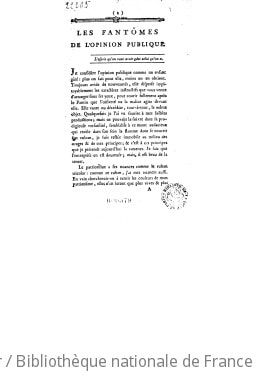 Cover of Les fantômes de l'opinion publique ([Reprod.])