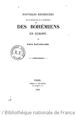 Cover of Nouvelles recherches sur l'apparition et la dispersion des Bohémiens en Europe