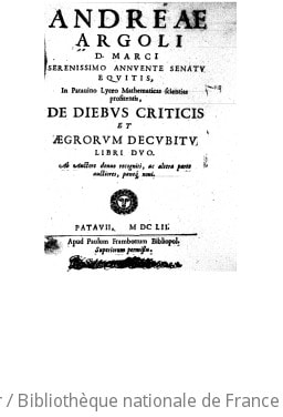 Cover of Andrea Argoli... De diebus criticis et agreorum decubitu libri duo ([Reprod.])