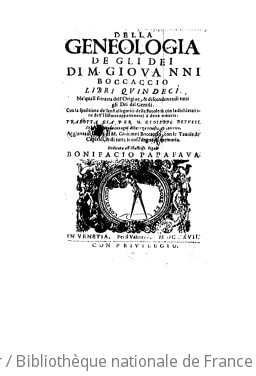 Cover of Della geneologia de gli dei