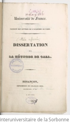 Cover of Dissertation sur la méthode de Gall