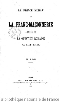 Cover of Le Prince Murat et la franc-maçonnerie