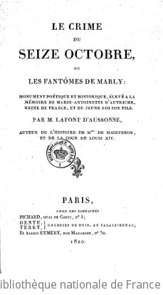 Cover of Le crime du seize octobre, ou Les fantômes de Marly