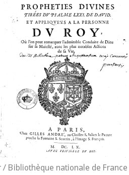 Cover of Prophéties divines tirées du psalme LXXI de David et appliquées à la personne du Roy