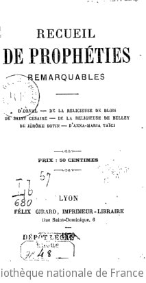 Cover of Recueil de prophéties remarquables