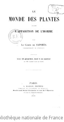 Cover of Le monde des plantes avant l'apparition de l'homme
