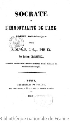Cover of Socrate, ou L'immortalité de l'âme