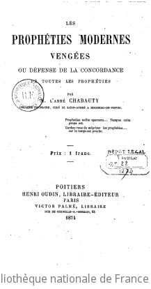 Cover of Les prophéties modernes vengées, ou Défense de la concordance de toutes les prophéties