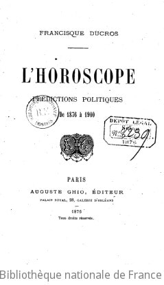 Cover of L'horoscope