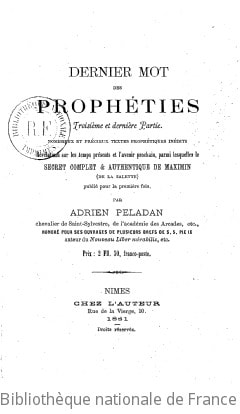 Cover of Dernier mot des prophéties