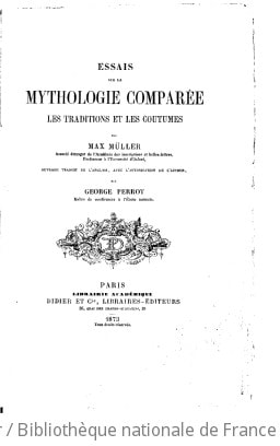 Cover of Essais sur la mythologie comparée