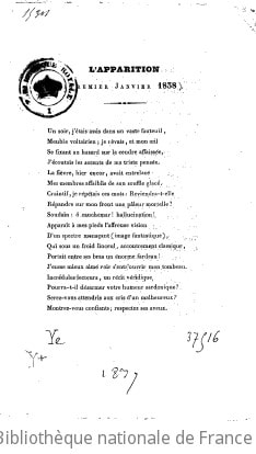Cover of L'Apparition (Premier Janvier 1838)