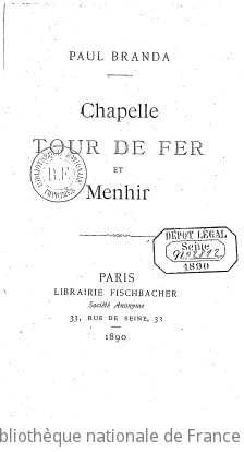 Cover of Chapelle, tour de fer et menhir. (29 août 1889.)