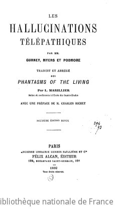 Cover of Les hallucinations télépathiques (2e édition revue)