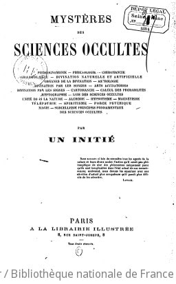 Cover of Mystères des sciences occultes