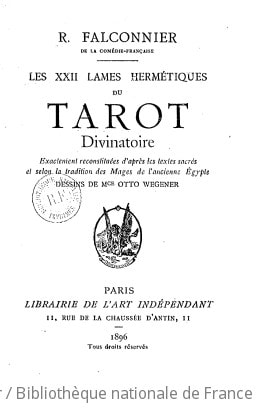 Cover of Les XXII lames hermétiques du tarot divinatoire