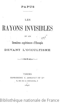 Cover of Les rayons invisibles et les dernières expériences d'Eusapia devant l'occultisme