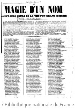 Cover of La magie d'un nom, vingt-cinq jours de la vie d'un grand homme