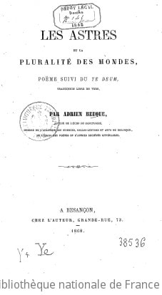 Cover of Les astres et la pluralité des mondes