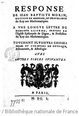 Cover of Response de Jean-Baptiste Morin... à une longue lettre de M. Gassend ... touchant plusieurs choses... de physique, astronomie & astrologie, avec autres pieces suivantes