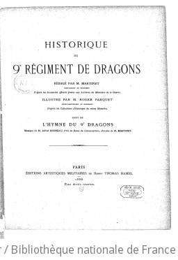 Cover of Historique du 9e régiment de dragons