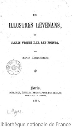 Cover of Les Illustres revenants, ou Paris visité par les morts, par Clovis Détranchant