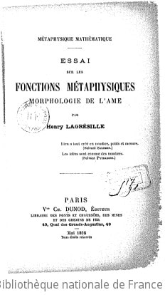 Cover of Essai sur les fonctions métaphysiques, morphologie de l'âme