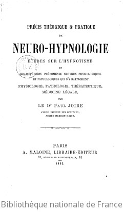 Cover of Précis théorique et pratique de neuro-hypnologie, études sur l'hypnotisme et les différents phénomènes nerveux physiologiques et pathologiques qui s'y rattachent, physiologie, pathologie, thérapeutique, médecine légale