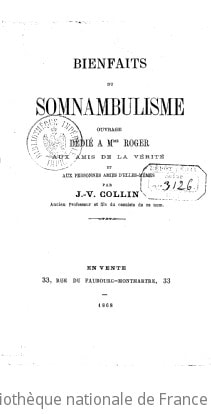 Cover of Bienfaits du somnambulisme... par J.-V. Collin