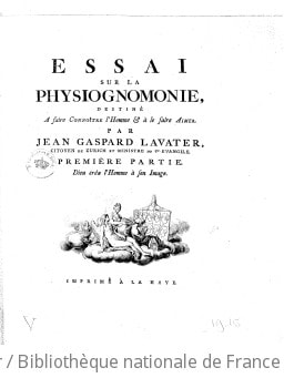 Cover of Essai sur la physiognomonie, destiné à faire connoître l'homme et à le faire aimer. Partie 1