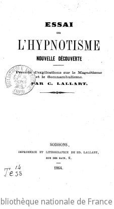 Cover of Essai sur l'hypnotisme, nouvelle découverte, précédé d'explications sur le magnétisme et le somnambulisme, par C. Lallart
