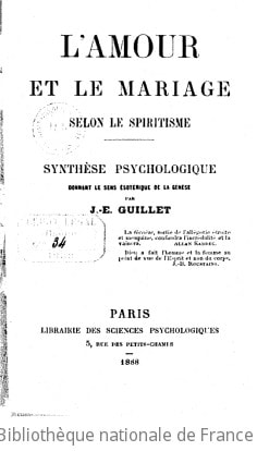 Cover of L'amour et le mariage selon le spiritisme