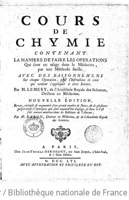 Cover of Cours de chymie, contenant la manière de faire les opérations qui sont en usage dans la médecine ... par M. Lemery... Nouvelle édition, revue, corrigée et augmentée d'un grand nombre de notes... par M. Baron