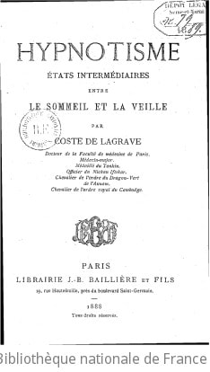 Cover of Hypnotisme, états intermédiaires entre le sommeil et la veille, par Coste de Lagrave