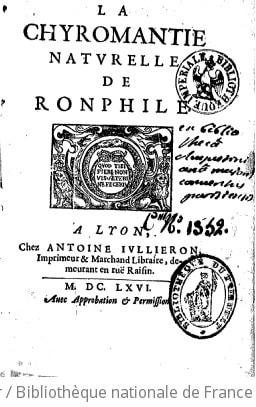 Cover of La chyromantie naturelle de Ronphile