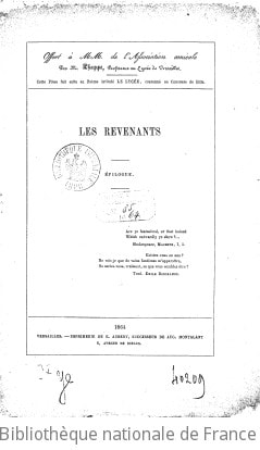 Cover of Les revenants