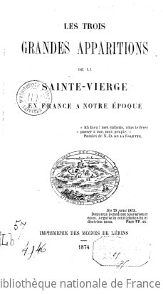 Cover of Les trois grandes Apparitions de la sainte Vierge en France à notre époque
