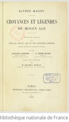 Cover of Croyances et légendes du Moyen-âge