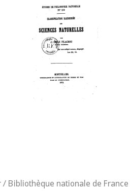 Cover of Études de philosophie naturelle. 1e série. Classification raisonnée des sciences naturelles