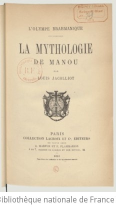 Cover of La mythologie de Manou