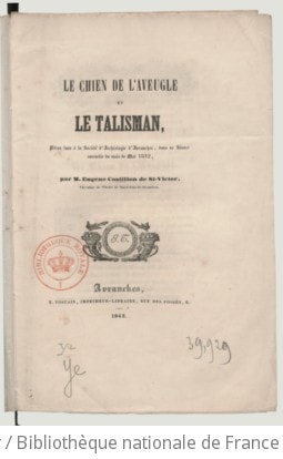 Cover of Le chien de l'aveugle et Le talisman