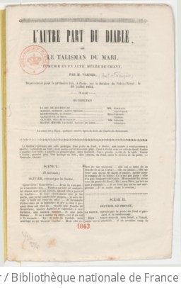 Cover of L'autre part du diable, ou Le talisman du mari